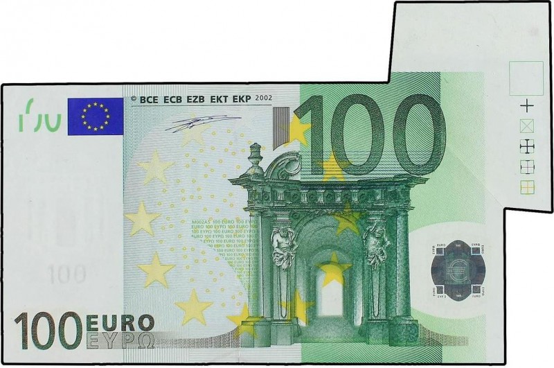 Spanish Banknotes
Juan Carlos I
100 Euro. 2002. ERROR: fuelle en esquina superio...