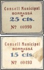 Paper Money of the Civil War
Lote 2 billetes 15, 25 Cèntims. C.M. de BORRASSÀ. RAROS. AT- 499, 500. EBC- y EBC. 