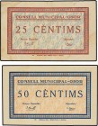 Paper Money of the Civil War
Lote 2 billetes 25 y 50 Cèntims. C.M. OSOR. MUY ESCASOS. AT-1732, 1733. MBC+ a SC. 