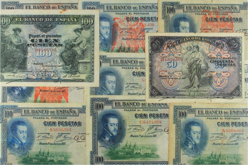 Spanish Banknotes Lots and Collections
Lote 11 billetes 50 y 100 Pesetas (10). 3...