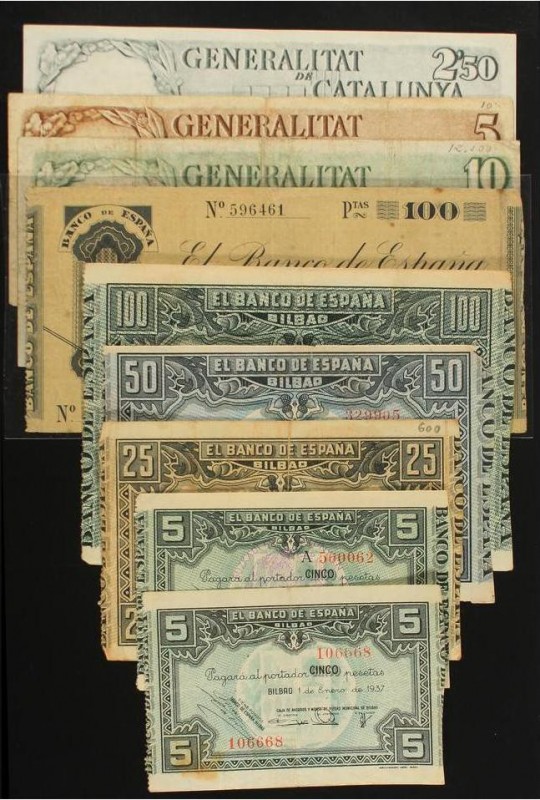 Spanish Banknotes Lots and Collections
Lote 9 billetes 2,50, 5 (3), 10, 25, 50 y...