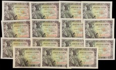 Spanish Banknotes Lots and Collections
Lote 15 billetes 1 Peseta. 21 Mayo 1943. Fernando ´El Católico´. Diferentes series, incluye parejas correlativo...