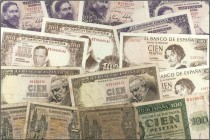 Spanish Banknotes Lots and Collections
Lote 20 billetes 2 (3), 25 (6), 50, 100 (10) Pesetas. 1936 a 1965. Destacan las emisiones de Burgos. concretame...
