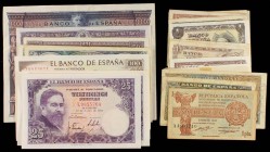 Spanish Banknotes Lots and Collections
Lote 31 billetes 1 a 1.000 Pesetas. 1925 a 1965. Incluye 2 parejas correlativas (Ramón y Cajal y Albéniz) y 1.0...