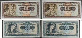 World Banknotes Lots and Collections
Lote 4 billetes 500 (2) y 1.000 Dinara (2). 1 Mayo 1963. YUGOSLAVIA. Parejas correlativas. Pick-74a, 75a. SC. 