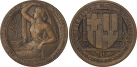 Spanish Medals
Centenari de la Restauració de la Universitat de Catalunya. 1937. BARCELONA. Anv.: Figura femenina sentada a izquierda. Libros y laurel...