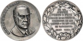 Spanish Medals
Agustí Pedro i Pons. 1969. Anv.: Busto a derecha. Rev.: Leyenda en 8 lineas dentro de laurea. 52,52 grs. AR. Ø 50 mm. Grabador: Pujol. ...