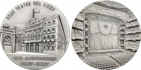 Spanish Medals
150 Aniversari. 1847-1997. GRAN TEATRE DEL LICEU. Anv.: Fachada de la opera y Leyenda. Rev.: Escenario y platea. 70,50 grs. AR. Ø 50 mm...