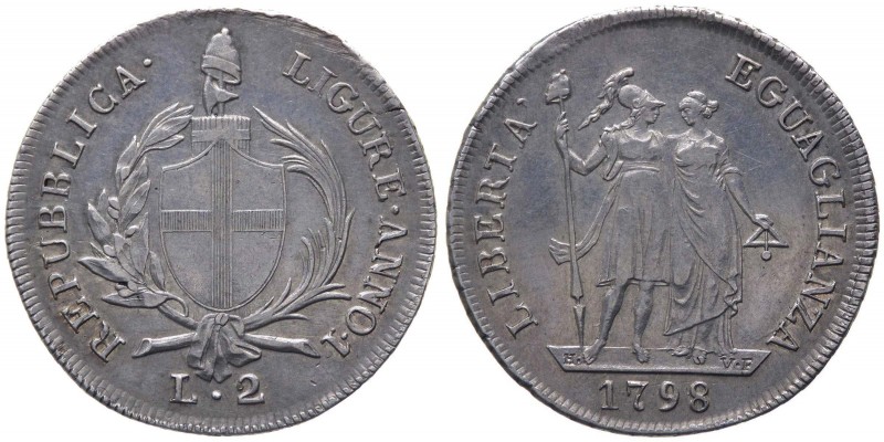 Zecche Italiane - Genova - Repubblica Ligure (1798-1805) - 2 Lire 1798 Anno I - ...