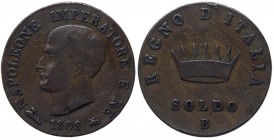 Bologna - Napoleone I Re d'Italia (1805-1814) 1 Soldo 1808 - Gig. 206 - Cu gr. 10,21
qSPL
