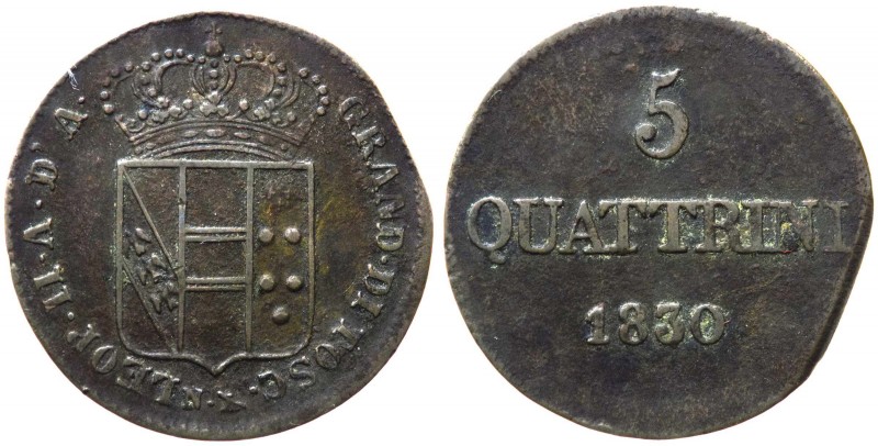 Firenze - Granducato di Toscana - Leopoldo II di Lorena (1824-1859) 5 Quattrini ...