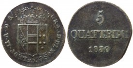 Firenze - Granducato di Toscana - Leopoldo II di Lorena (1824-1859) 5 Quattrini 1830 - Gig. 72 - Cu gr. 3,45
qBB