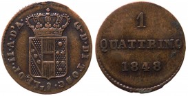 Firenze - Granducato di Toscana - Leopoldo II di Lorena (1824-1859) 1 Quattrino 1848 - Gig. 115 - Cu gr. 0,94
BB