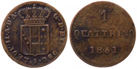 Firenze - Granducato di Toscana - Leopoldo II di Lorena (1824-1859) 1 Quattrino 1851 - Gig. 117 - Cu gr. 0,90
BB
