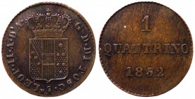 Firenze - Granducato di Toscana - Leopoldo II di Lorena (1824-1859) 1 Quattrino 1852 - Gig. 118 - Cu gr. 0,91
BB