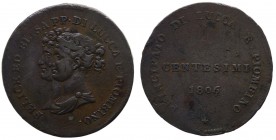 Lucca e Piombino - Elisa Bonaparte e Felice Baciocchi (1805-1814) 5 Centesimi 1806 - Gig. 11 - R - Cu gr. 11,35
qBB