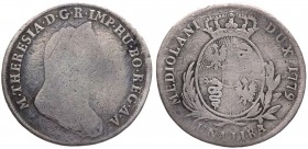 Milano - Maria Teresa d'Asburgo (1740-1780) 1 Lira 1779 - KM 202 - R2 MOLTO RARA - Ag gr. 5,34
MB