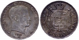 Milano - Napoleone I Re d'Italia (1805-1814) 1 Lira 1813 tipo con alabarde decussate con puntali aguzzi sul rovescio - Gig. 162 - R2 MOLTO RARA - Ag -...