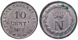 Milano - Napoleone I Re d'Italia (1805-1814) 10 Centesimi 1812 - Gig. 210 - Mi - Conservazione eccezionale ed argentatura integra - gr. 1,98
FDC