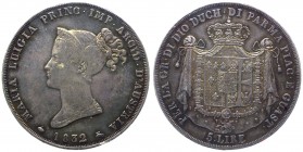 Parma - Maria Luigia d'Austria (1815-1847) 5 Lire 1832 - zecca di Milano - Gig. 7 - R - Ag - Periziata Filisina 
BB/SPL