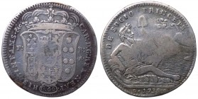 Regno di Napoli - Carlo di Borbone (1734-1759) Mezza Piastra da 60 Grana del I° tipo 1735 con Sebeto sdraiato sul rovescio - Gig. 34 - NC - Ag 
qBB/B...