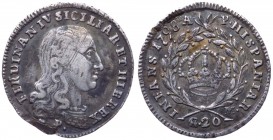 Regno di Napoli - Ferdinando IV di Borbone (1759-1816) Tarì da 20 Grana del III° Tipo 1798 - Gig. 104 - Ag gr. 4,46
BB