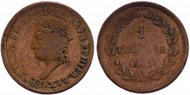 Regno delle due Sicilie - Napoli - Ferdinando I di Borbone (1816-1825) 1 Tornese del I° tipo 1817 - Gig. 25 - R - Cu gr. 3,14
qBB
