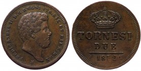 Regno delle due Sicilie - Napoli - Ferdinando II di Borbone (1830-1859) 2 Tornesi del II° tipo 1852 - Gig. 256 - Cu gr. 6,73
qFDC