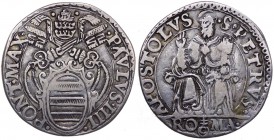 Stato Pontificio - Roma - Paolo IV (Gian Pietro Carafa) 1555-1559 Giulio con S. Pietro seduto - Munt. 9 - Ag gr. 8,32
SPL+