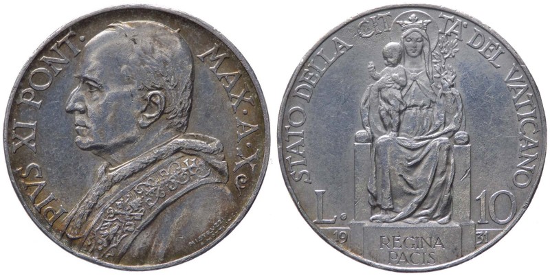 Città del Vaticano - Roma - Pio XI (Achille Ratti) 1929-1938 - 10 Lire 1931 Anno...