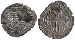 Emanuele Filiberto (1559-1580) Soldo del II° tipo 1563- 1581 - data precisa illegibile sigla A - zecca di Aosta - MIR 534 - NC - Mi gr. 1,35
qMB
