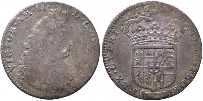 Vittorio Amedeo II Duca (1680-1713) 1 Lira II° tipo 1691 o 1694 - Cfr. 863b - Ag...