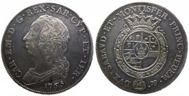 Carlo Emanuele III (1730-1773) Secondo periodo (1755-1773) Scudo nuovo 1765 - MIR 947 - R - Ag gr. 35,03
BB/SPL
