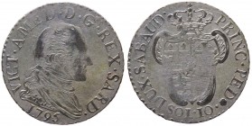Vittorio Amedeo III (1773-1796) 10 Soldi 1795 - Zecca di Torino - Mont. 377 - NC - Mi gr. 2,17
BB+