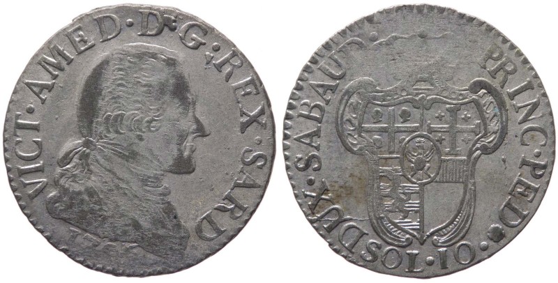 Vittorio Amedeo III (1773-1796) 10 Soldi 179? - Zecca di Torino - Mi gr. 2,58
M...