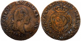Carlo Emanuele IV (1796-1800) 7,6 Soldi 1800 - Zecca di Torino - Gig. 14a - NC - Cu gr. 4,77
BB