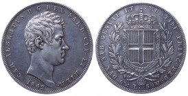 Carlo Alberto (1831-1849) Scudo da 5 Lire del II° tipo 1842 - Zecca di Genova - Gig. 75 - Ag 
qSPL