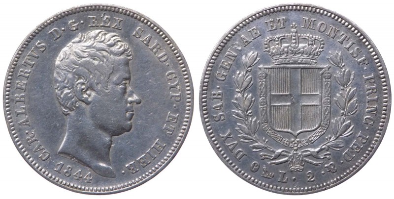 Carlo Alberto (1831-1849) 2 Lire 1844 - Zecca di Genova - Gig. 105 - Tiratura 29...