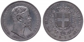 Vittorio Emanuele II (1849-1861) 1 Lira 1857 - Zecca di Torino - Gig. 70 - R - Ag 
SPL+