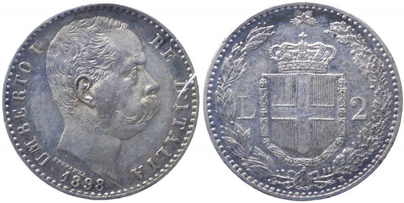 Umberto I (1878-1900) 2 Lire 1898 del II° tipo - Zecca di Roma - Gig. 33 - R - A...