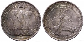 Vecchia Monetazione (1864-1938) 20 Lire 1933 - Gig. 4 - Ag - Conservazione eccezionale - Patina 
FDC