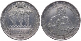 Vecchia Monetazione (1864-1938) 20 Lire 1938 - Gig. 8 - tiratura 2500 esemplari - R2 MOLTO RARA - Ag 
SPL+