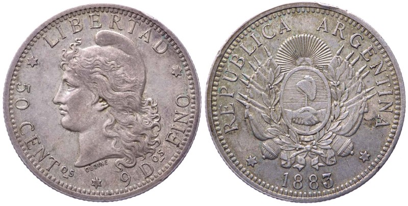 Argentina - Confederazione Argentina (1881-1969) 50 Centavos 1883 - KM 28 - Ag ...