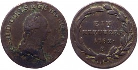 Austria - Joseph II (1765-1790) 1 Kreutzer 1782 B - Zecca di Kremnica - KM 2056 - Cu gr. 7,65
BB