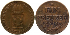 Austria - Franz II (I) (1792-1835) 1 Kreuzer 1816 A - Zecca di Vienna - KM 2113 - Cu gr. 8,26
SPL