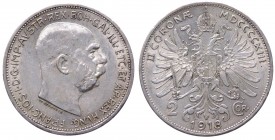 Austria - Franz Joseph I (1848-1916) 2 Corone 1913 - KM 2821 - Ag 
qFDC
