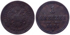 Austria - Franz Joseph I (1848-1916) 1 Kreuzer 1851 A - Zecca di Vienna - KM 2185 - Ag gr. 5,11
BB+