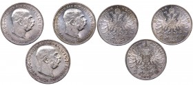 Austria - Franz Joseph I (1848-1916) Lotto n.3 monete da 2 Corone 1912 - KM 2821 - Ag 
FDC