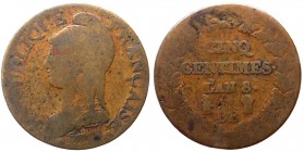 Francia - Prima Repubblica (1796-1800) 5 Centesimi Anno 8°BB - zecca di Strasburgo - KM 640 - Cu 
MB+