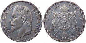 Francia - Napoleone III (1852-1870) 5 Franchi 1868 A - zecca di Parigi - KM 799.1 - Ag 
BB